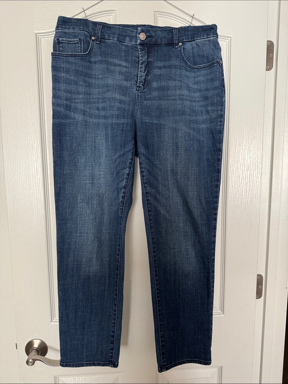 Chicos So Slimming Girlfriend Slim Leg Ankle Women's Dark Blue Stretch Jeans